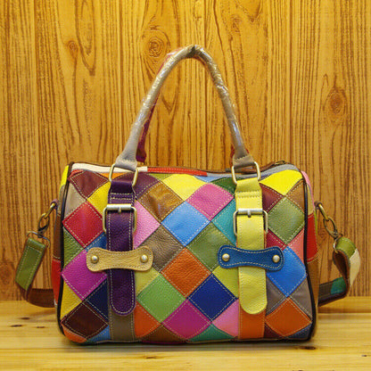 Designer Women's Genuine Leather Multi-color Handbag Satchel Tote Shoulder Bags