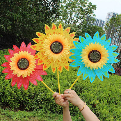 Sunflower Windmills Colorful Wind Turbines Lawn Garden Party Decorations 28x29cm
