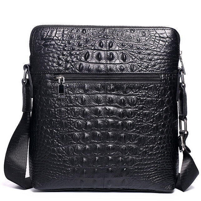 100% Cow Leather Crocodile Embossed 10" Men's Business Shoulder/Messenger bags