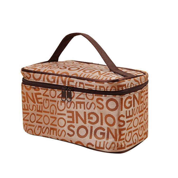 Cosmetic Bag Square Zipper Outdoor Traveling Toiletry Purse Cosmetic Storage Box