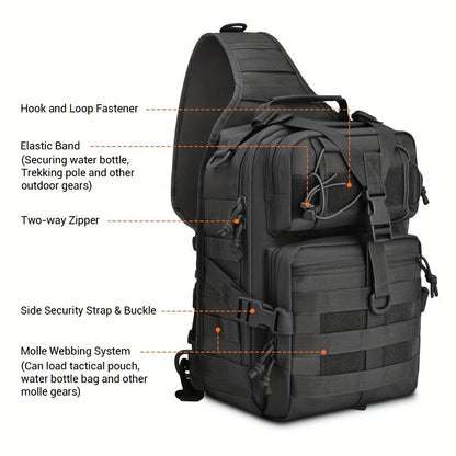 Tactical Backpack Chest Bag Waterproof Rucksack Bag for Outdoor Hiking Camping