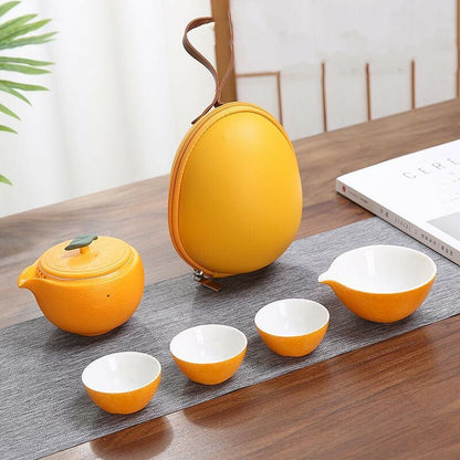 Creative Tea Cup Teapot Set Ceramic Portable Travel Tea Set Tea Ceremony Decor