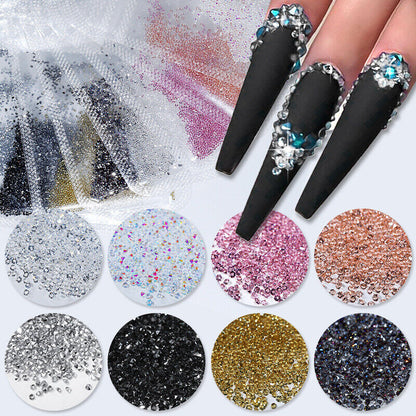 1440pc/bag Crystal AB Gold 3D Flat Back Crystal Nail Art Rhinestones Decoration