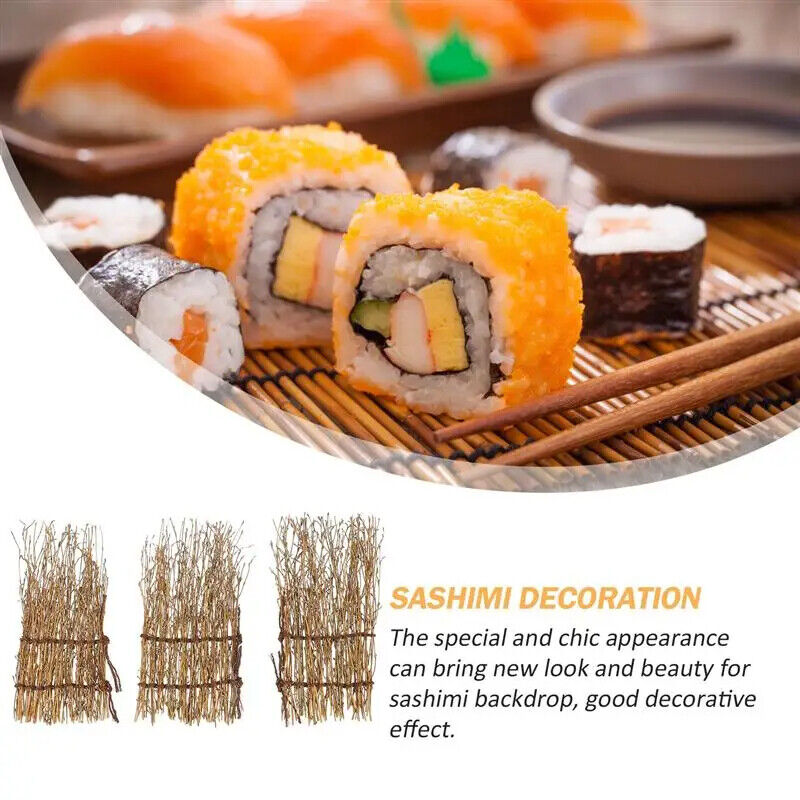 Plates Decor 3Pcs Bamboo Fence Sushi Sashimi Japanese Tray Decorations Landscape