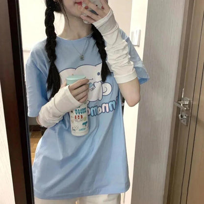 Nice Cinnamoroll Women Summer Short sleeve Loose-fitting Casual T-Shirt