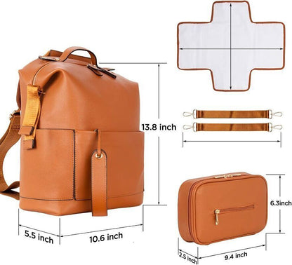 Types PU Leather Bag Backpack Mom Baby Bag Changing Pad Mom Baby Nursing