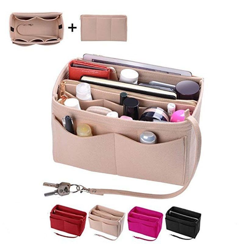 Make up Organizer Insert Bag Handbag Travel Inner Purse Portable Cosmetic Bags
