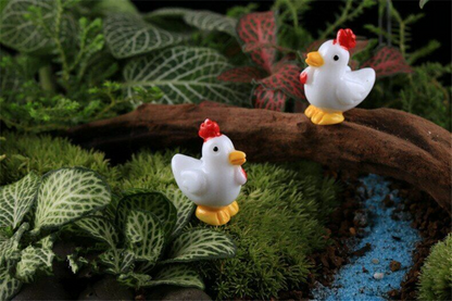 Mini 5pcs White Little Cock Decoration Supplies Micro Landscape Deco Creative
