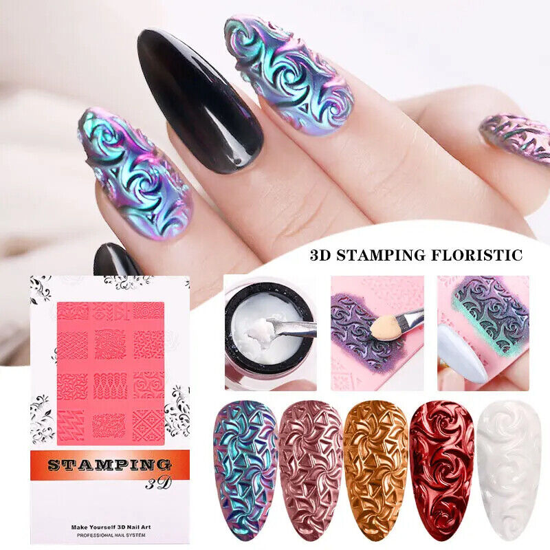 Nail Art Tool Silicone Stamping Plates 3D Template Manicure Design Printing Mold