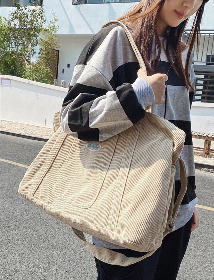 Winter Teenager Textile Bag Fabric School Book Laptop Pouch Side Bag