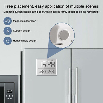 Alarm Clock ABS Plastic Digital Refrigerator Magnetic Multi-Functional LCD Decor