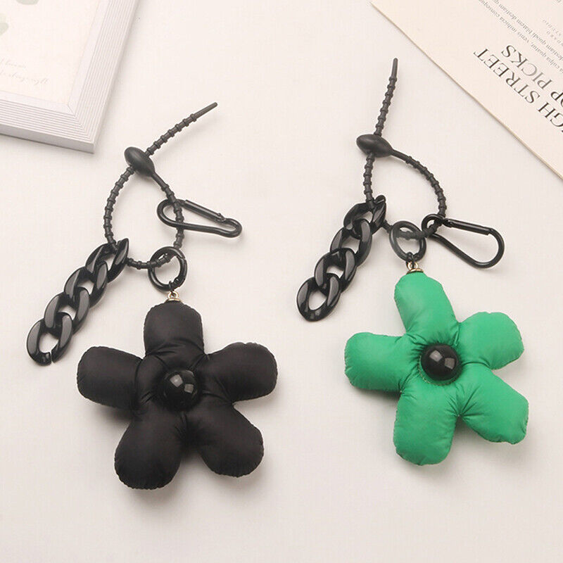 Keychain Black Green Couples Matching Bag Charm Flower Accessories Cute Lanyard