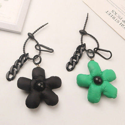 Keychain Black Green Couples Matching Bag Charm Flower Accessories Cute Lanyard
