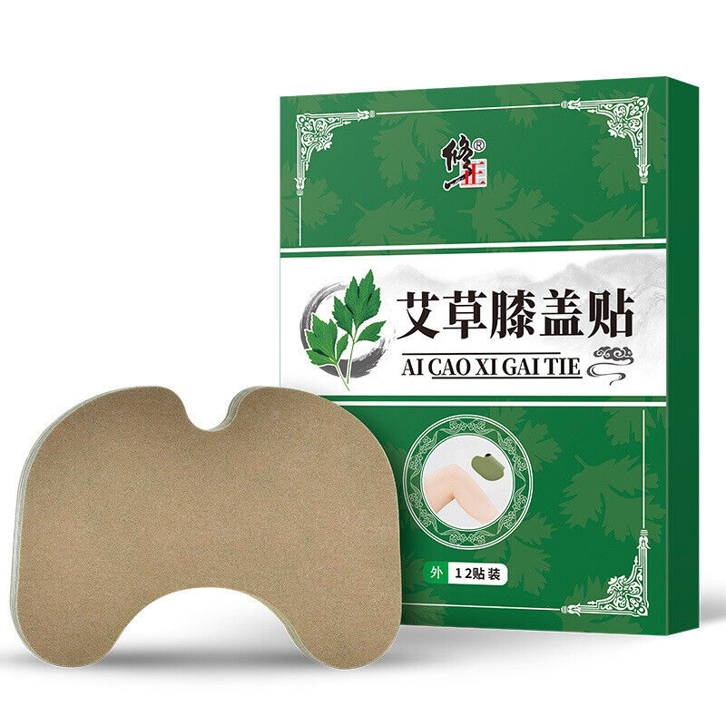 12pcs Knee Moxibustion Patch Mugwort Moxa Hot Compress Plaster Wormwood 艾灸艾草艾贴
