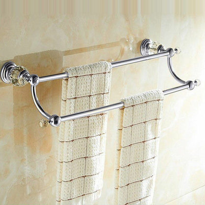 Luxury Crystal Silver Bathroom Accessories Chrome Polished Brass Hardware Sets