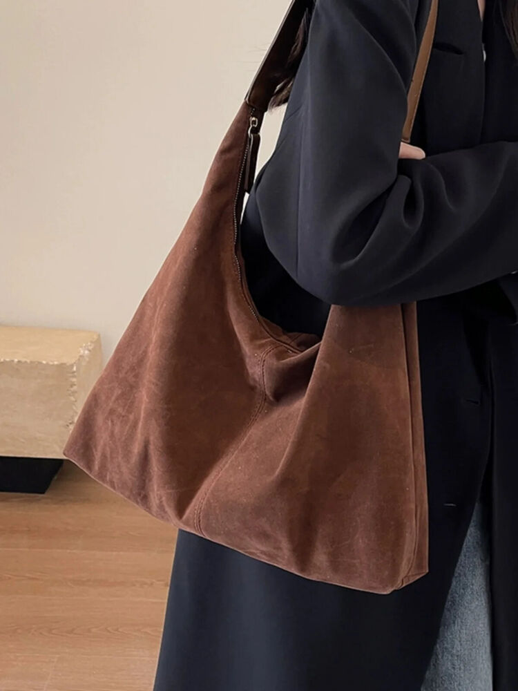 Suede Bag Women 2023 Autumn/winter Popular Shoulder Bag Bucket Bag