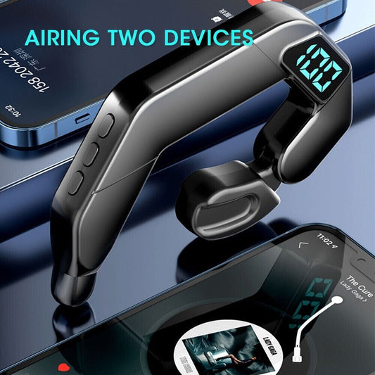 Wireless Bluetooth Headset 5.2 Earpiece Earbuds Noise Cancelling Driving Trucker