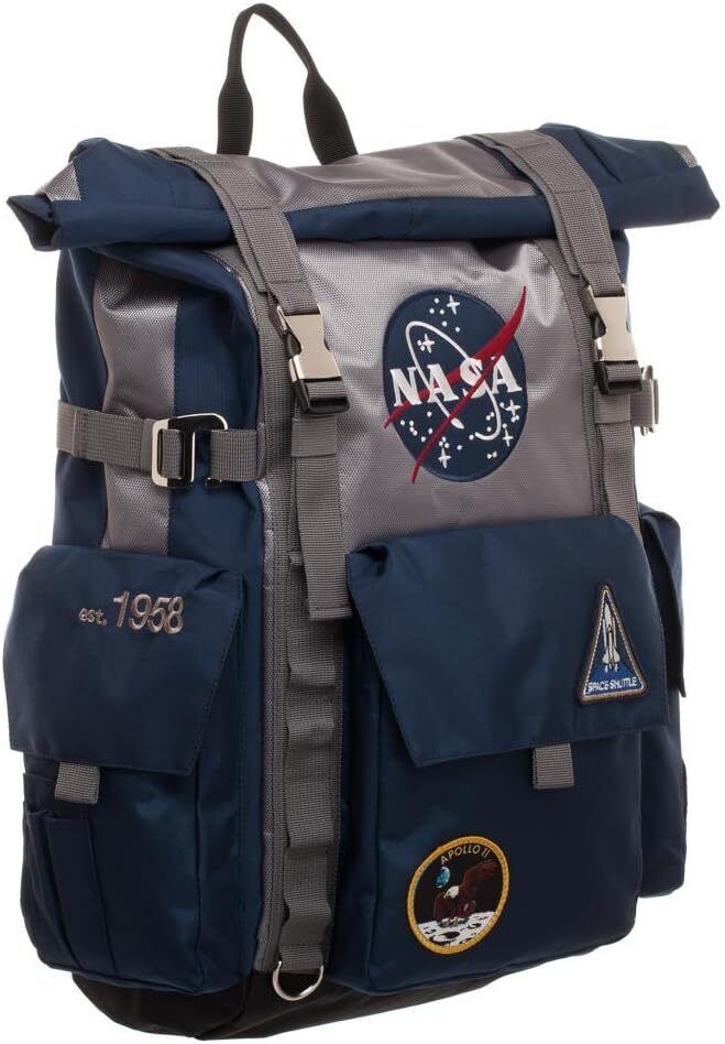 NASA Backpack Roll Top Built Up Laptop Bag
