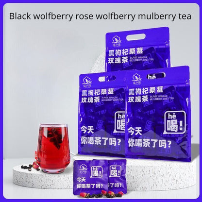 Black wolfberry mulberry rose tea health flower tea combination tea