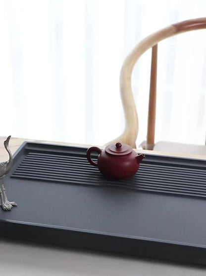 simple pattern China stone tea tray heavy black stone tea table for tea set new