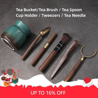 Green Ceramic Tea Ceremony Six Gentlemen Tea Accessories|Tea Ceremony