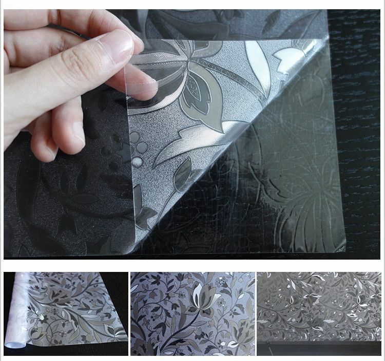 Window Film Privacy Tulip Frosted Decorative Self-Adhesive Glass Sticker Stained