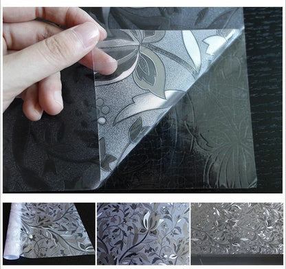 Window Film Privacy Tulip Frosted Decorative Self-Adhesive Glass Sticker Stained