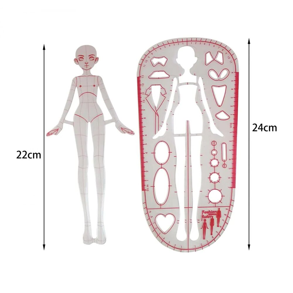 Patchwork Ruler 2Pcs Fashion Woman Drawing Templates Multipurpose Pattern Makers