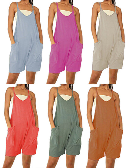 Dungarees Jumpsuit Holiday Ladies Casual Baggy Jumpsuit Playsuit