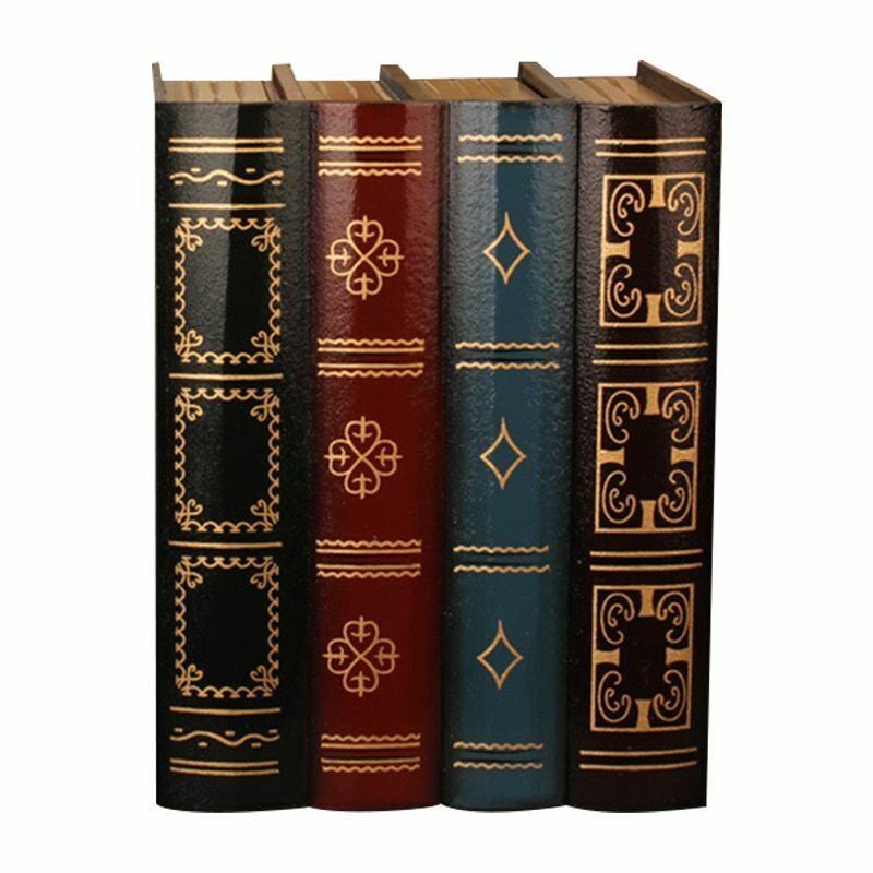 False Book Box Vintage Storage Props Jewelry Storage Wooden Antique Classic Bins