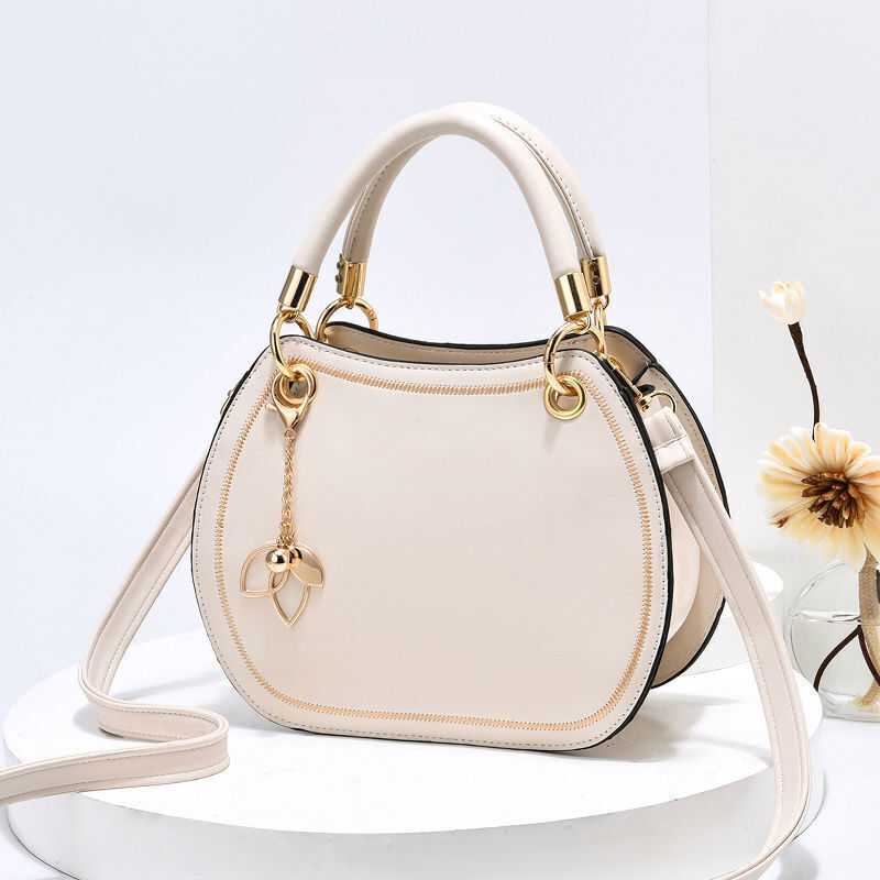 Leather Saddle Bag White Handbags Women Shoulder Messenger Bag Tote
