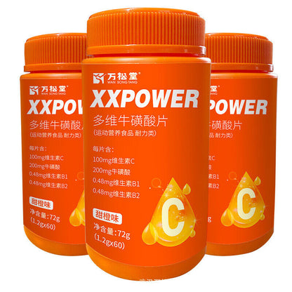 Multidimensional Taurine Tablet XXPOWER Replenish Energy Nutrition Tea 60Tablets