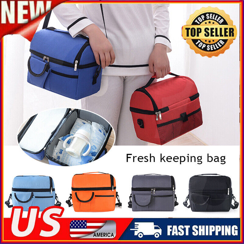 Insulation Pack Lunch Bag Double-layer Fresh-keeping Bag Picnic Pouch Ice Pack
