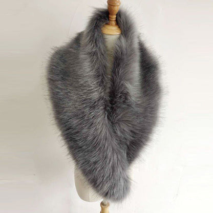Women Scarves Winter Collar Cape Shawl Fashion Long Hair Wraps 115x19cm Faux Fur