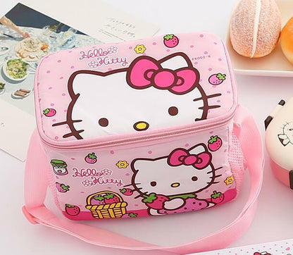 Cute Kitty School Food Picnic Insulated Cooler Lunch Box Bag Hand Shoulder Bag