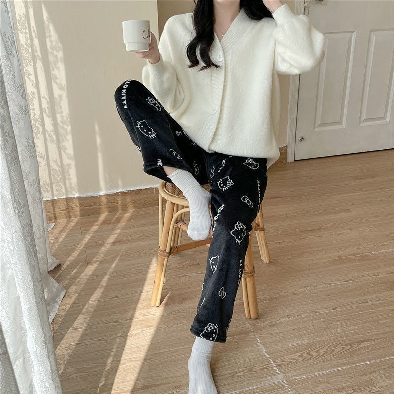 Hello Kitty Plush Pajama Pants Loungewear Pants Y2K Vibes New