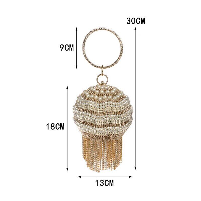 Ball Diamond Women Party Clutches Evening Wedding Bag Bridal Shoulder Handbag