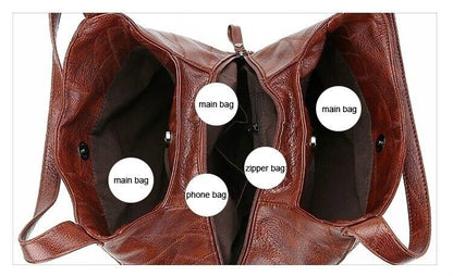 Shoulder Bag Women Capacity Ladies Hand Bags Vintage PU Leather Women Bag