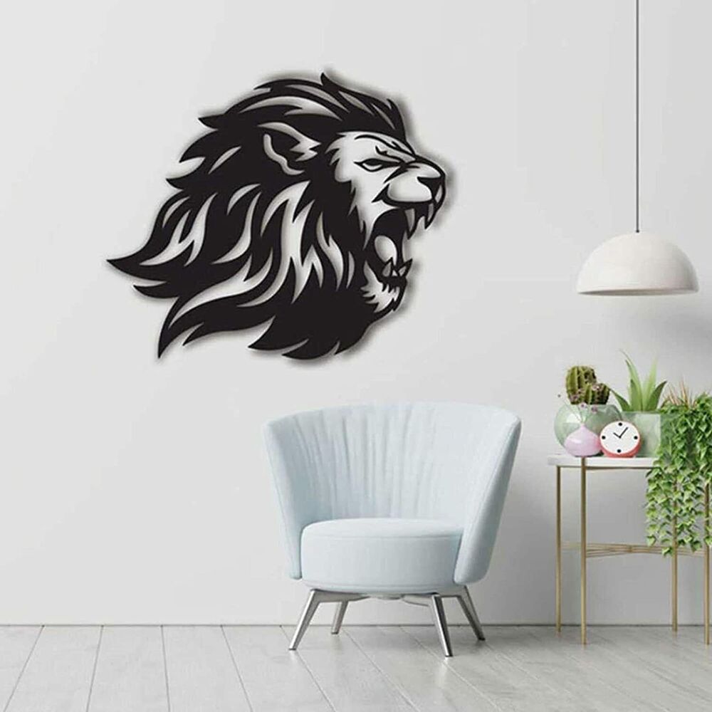 Lion King Metal Silhouette, Metal Wall Art Sculpture, Lion Wall Logo