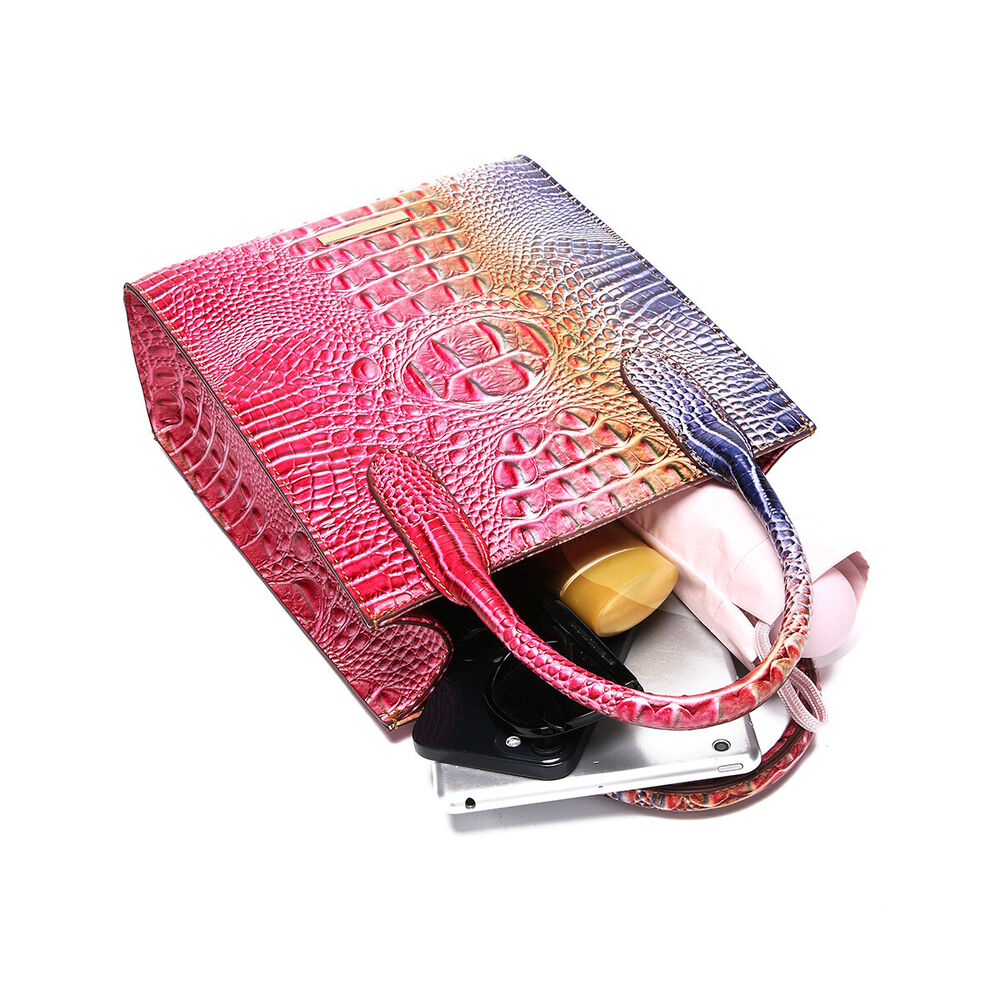 Women Patent Leather Crocodile Handbag Sling Satchel Tote Shoulder Bag Party Bag