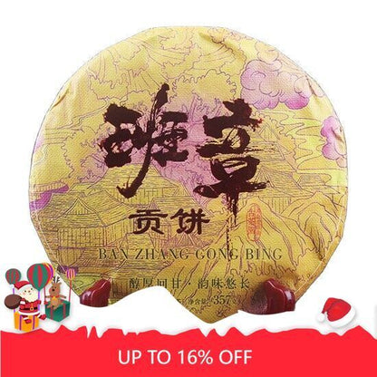 Lao Ban Zhang Ripe Puer Tea Cake Fermented Puerh Organic Tea Cake 357g/12.59oz