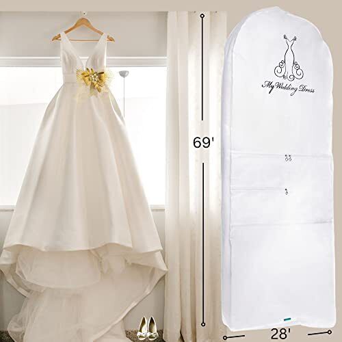 Garment Bag for Wedding Dress-Bridal Cover Your Long One_Size, White