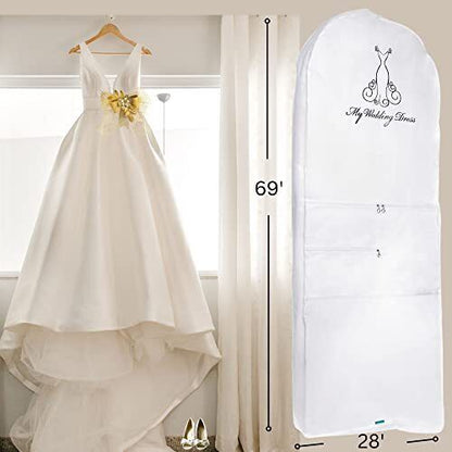 Garment Bag for Wedding Dress-Bridal Cover Your Long One_Size, White