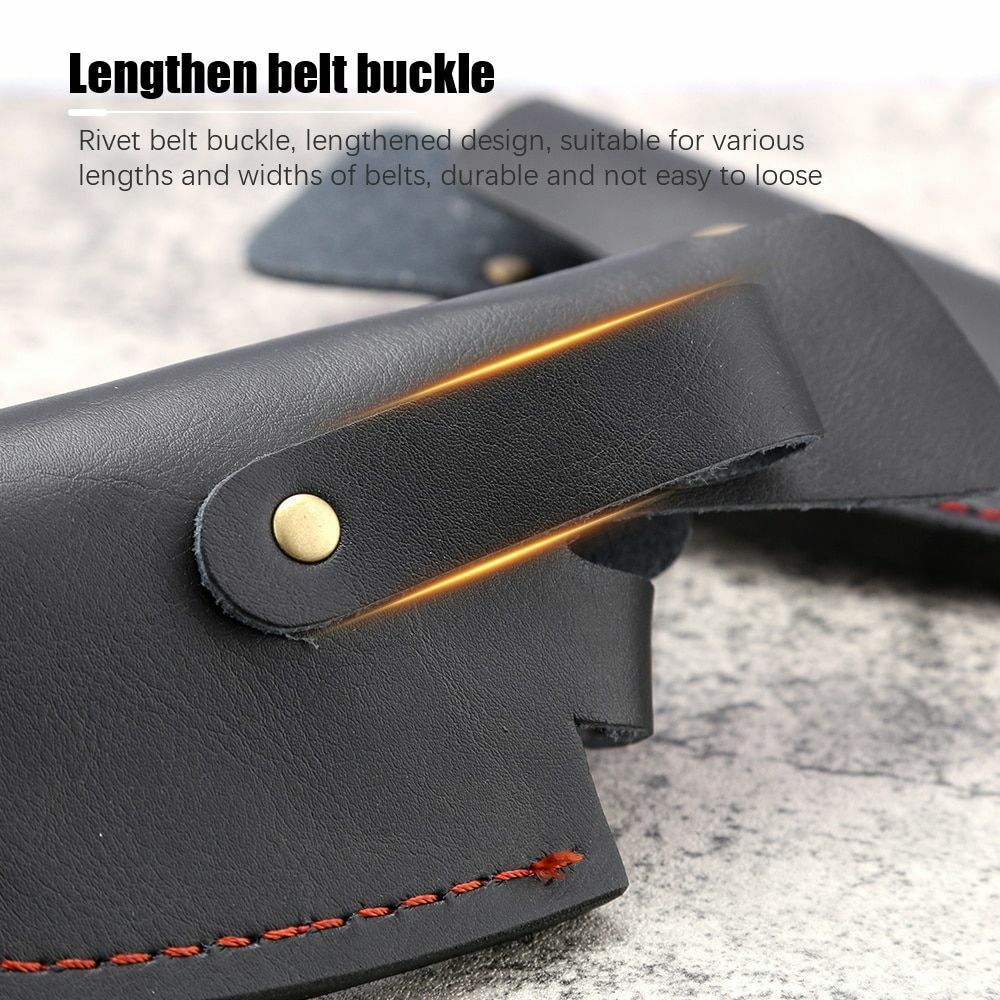 Knife Sheath Leather Case Fixed Blade Serbian Boning Knives Holder Bag 5.5/6Inch