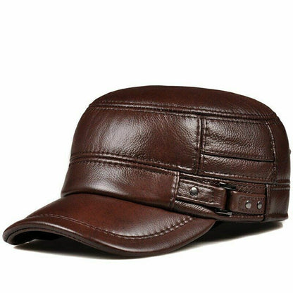 Autumn and Winter Men's Hat Fashion New Soft Leather Hat Top Hot
