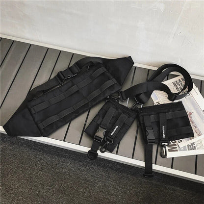 Multi Pocket Tactical Pack Phone Pouch Outdoor Running Chest Belt Bags