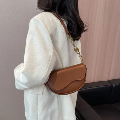 Women's PU Small Shoulder Bag Fashion Simple Underarm Handbag Travel Crossbody