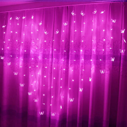 LED String Lights Love Heart Shaped Butterfly Happy Valentine's Day Decor 2x1.5M