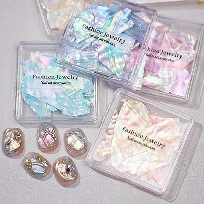 Nail Art Decorations 1 Box Abalone Shell Flakes Glitter DIY Manicure Accessories