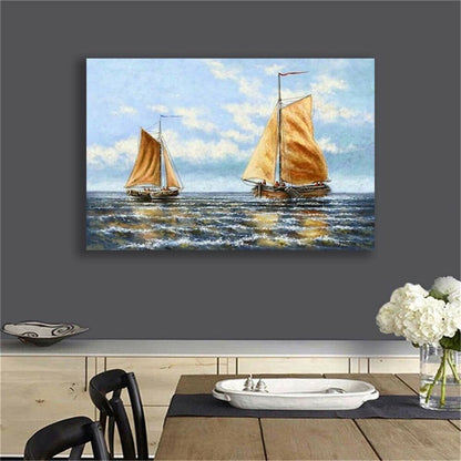 Sailboat Canvas Painting Wall Art Poster HD Print for Living Room Home Decor